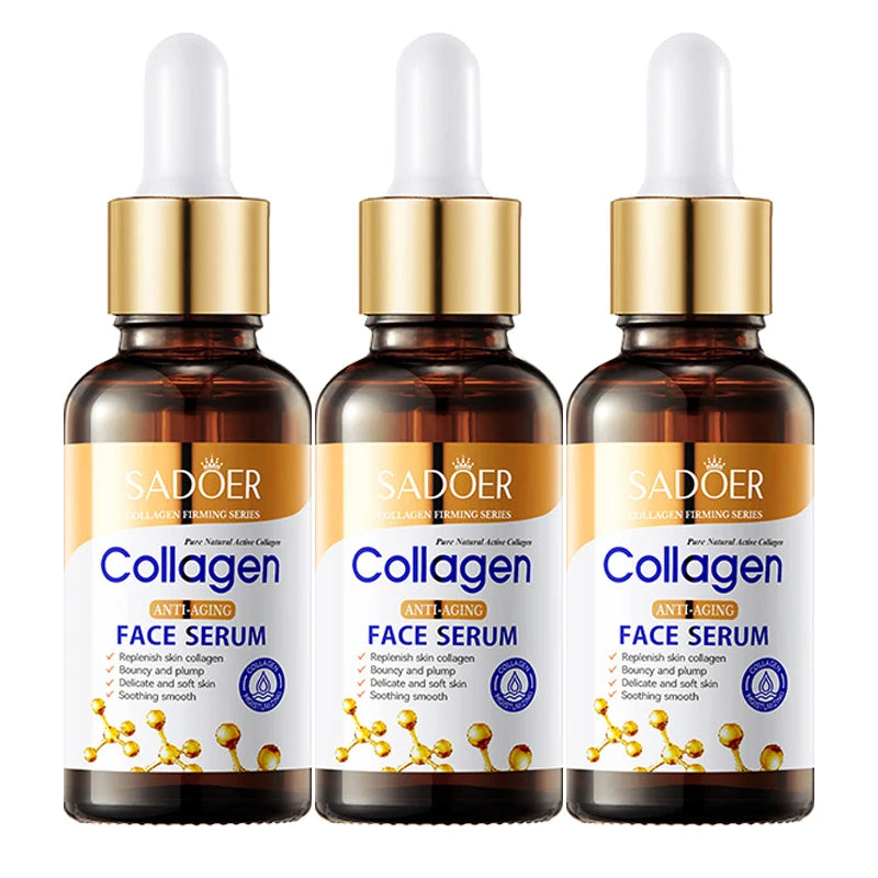 1/2/3pcs SADOER Collagen Face Serum skincare Facial Essence Liquid Anti-aging Moisturizing Nourishing Facial Serum Skin Care Oasis Select 3pcs