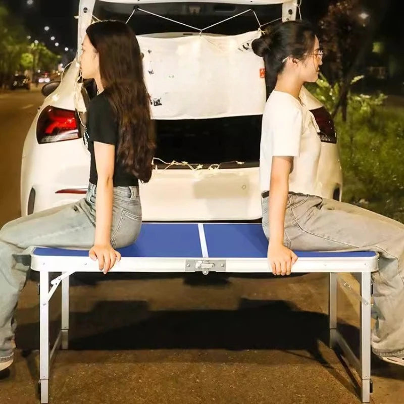 Folding table stall folding outdoor portable lifting work table camping picnic night market folding table and chairs Oasis Select
