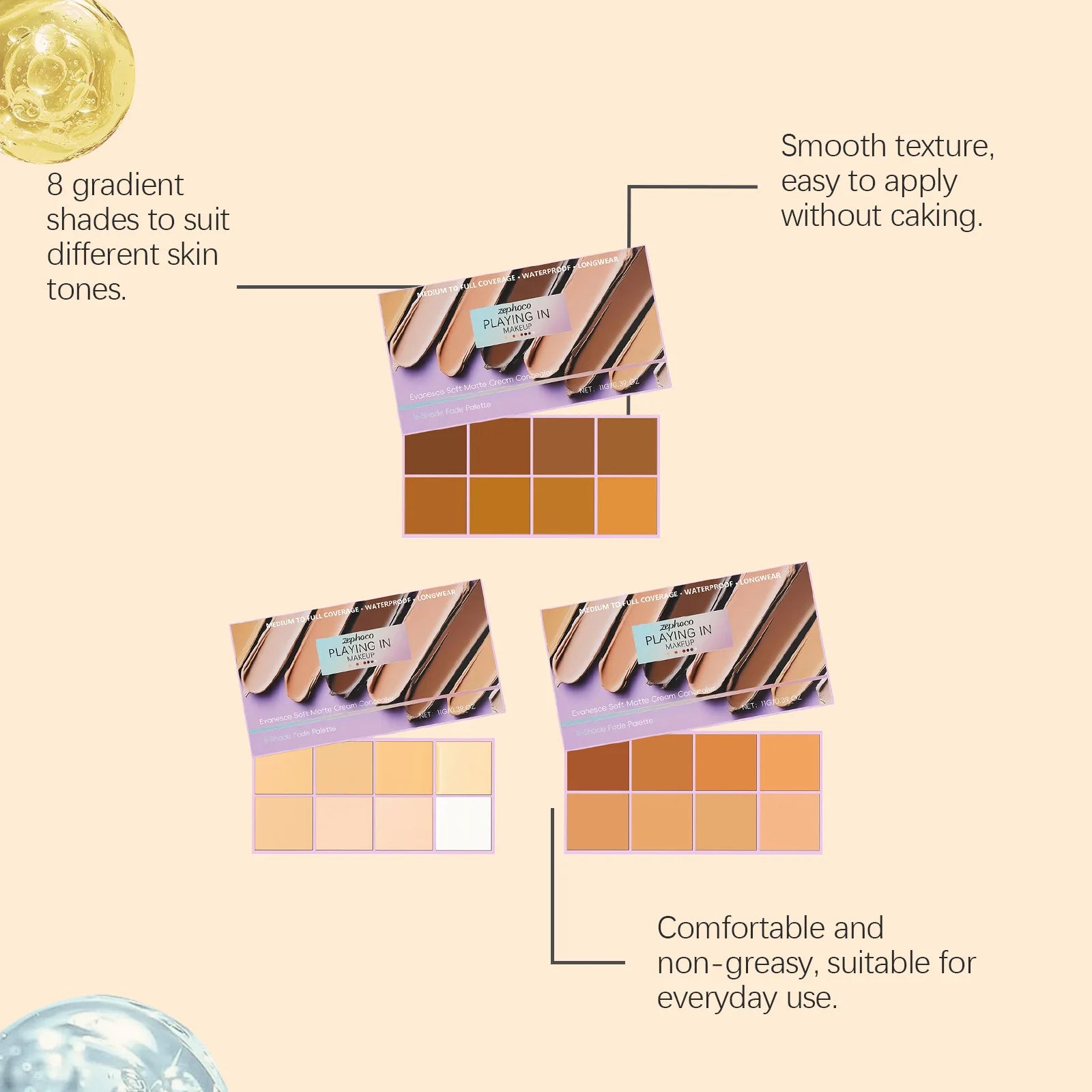 Long-lasting Waterproof Soft Matte Gradient Concealer Naturally Lightweight and Smooth Transparent Makeup Gradient Concealer Oasis Select
