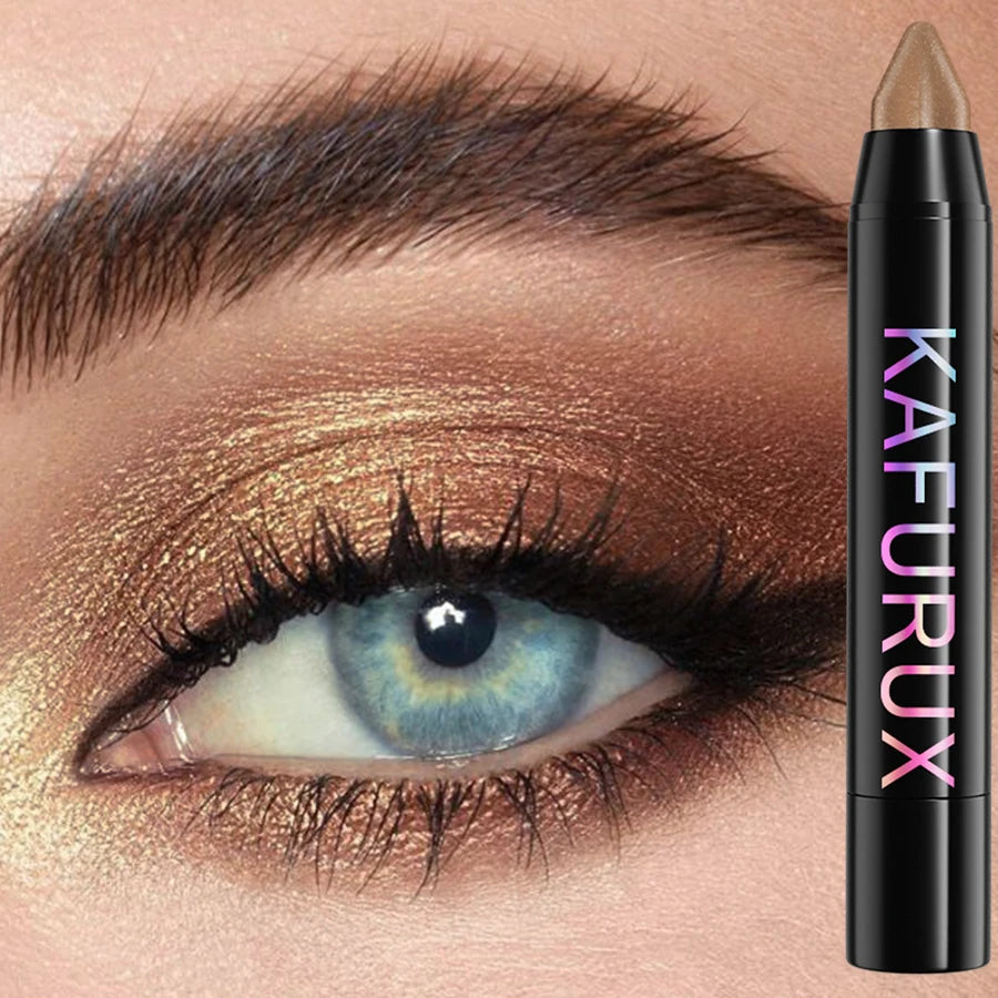 KAFURUX 25-Color Glitter Eyeshadow Pencil – Waterproof & Matte