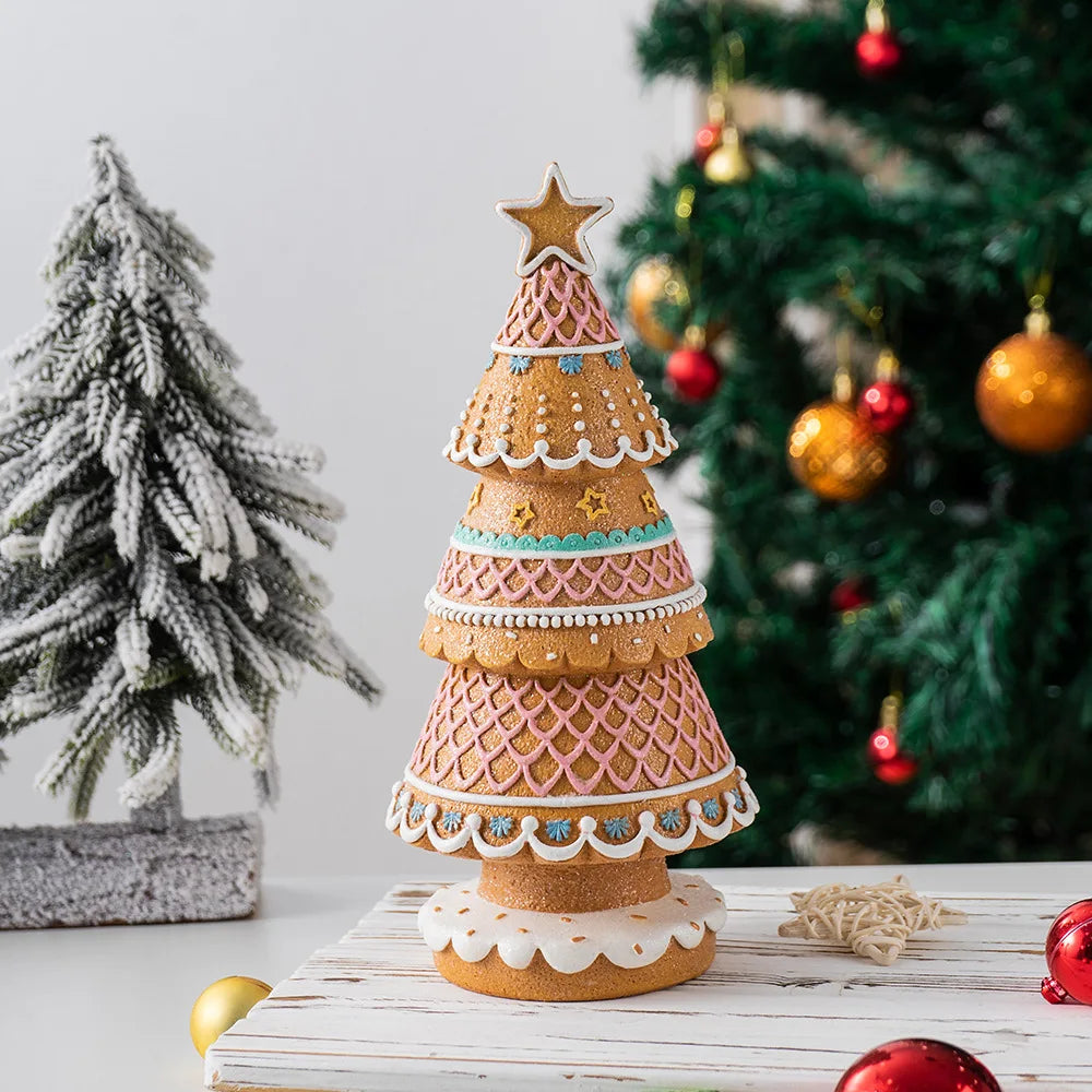 Gingerbread Christmas Tree Table Ornaments Home Living Room Christmas Atmosphere Props Christmas Decorations Oasis Select