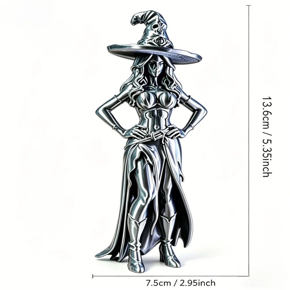 Dark Fantasy Witch Sculpture 3D Printed Gothic Female Figurine Art Desktop Decor Statue Study Shelf Halloween Collectible Gift Oasis Select