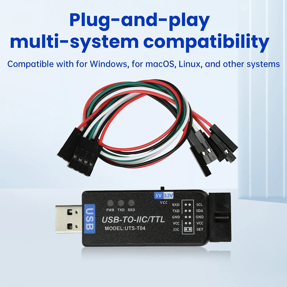 USB to IC2 IIC/TTL Serial Port Uart 2-In-1 Communication Module Ch341T Serial Port Flashing Downloader Oasis Select