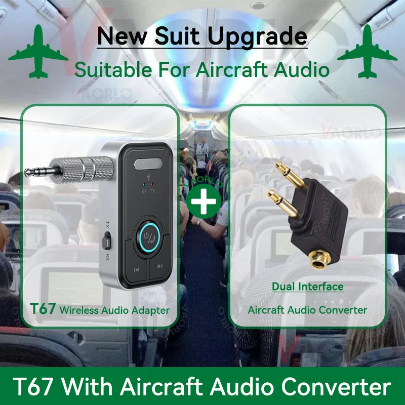 Upgraded Bluetooth 5.4 Car AUX Audio Adapter HiFi Stereo Music Wireless Receiver Transmitter 3.5MM With Mic Calling For Car Kit Oasis Select With AP Converter
