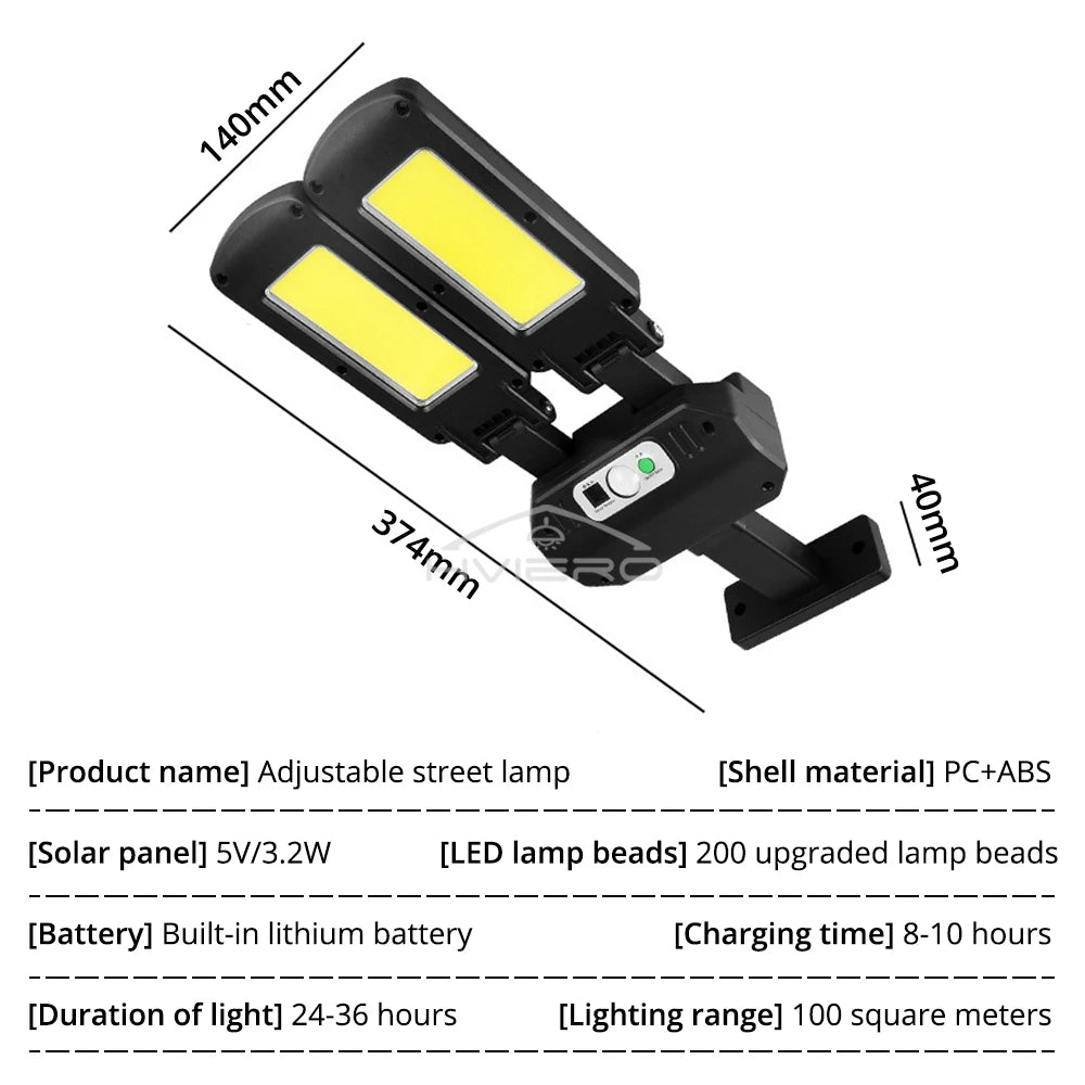 HVIERO Solar Motion Sensor Wall Light – IP65 Waterproof, 200 LED