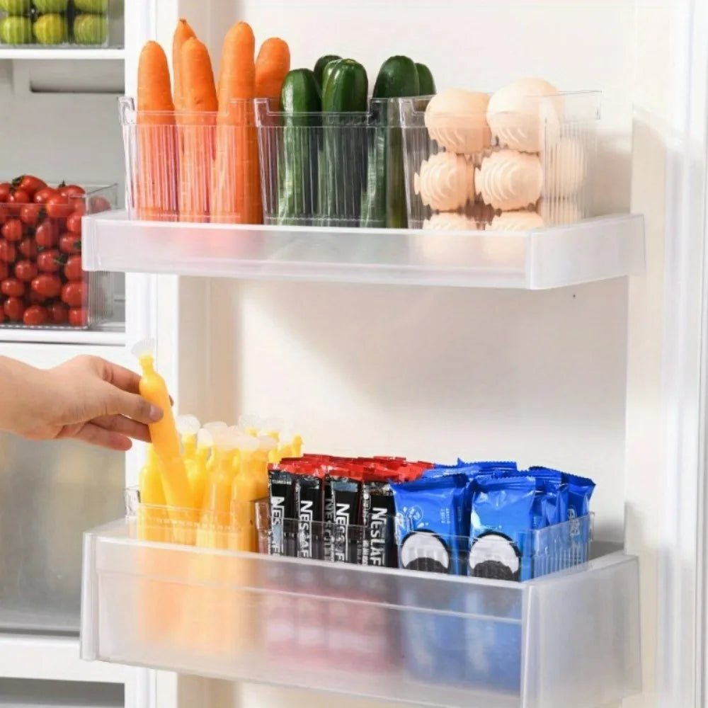 Refrigerator Side Door Organizer, Portable Transparent Food Storage Box for Fruit, Vegetable, Kitchen Organizers Accessories Oasis Select