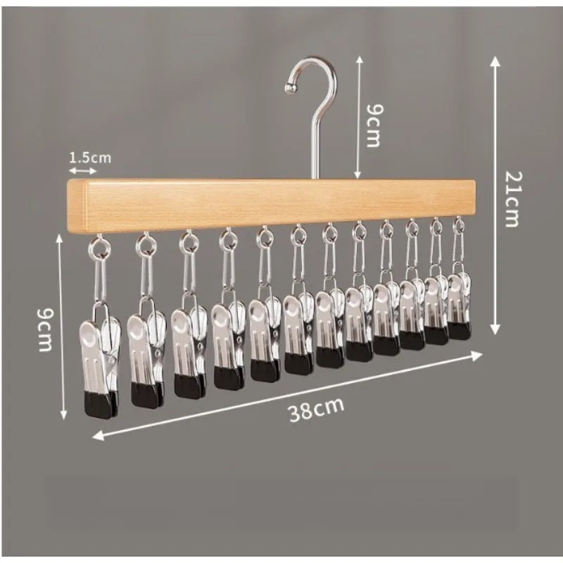 Multi Hook Clothes Hanger Space Saving Wardrobe Organizer Heavy Duty Garment Storage Rack Multifunctional Clip Holder Oasis Select