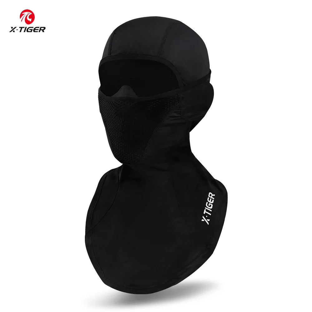 X-TIGER Summer Cycling Face Mask UPF50+ UV Protection Breathable Sweat Wicking Balaclava for Outdoor Sports Ice Silk Bike Mask Oasis Select Black
