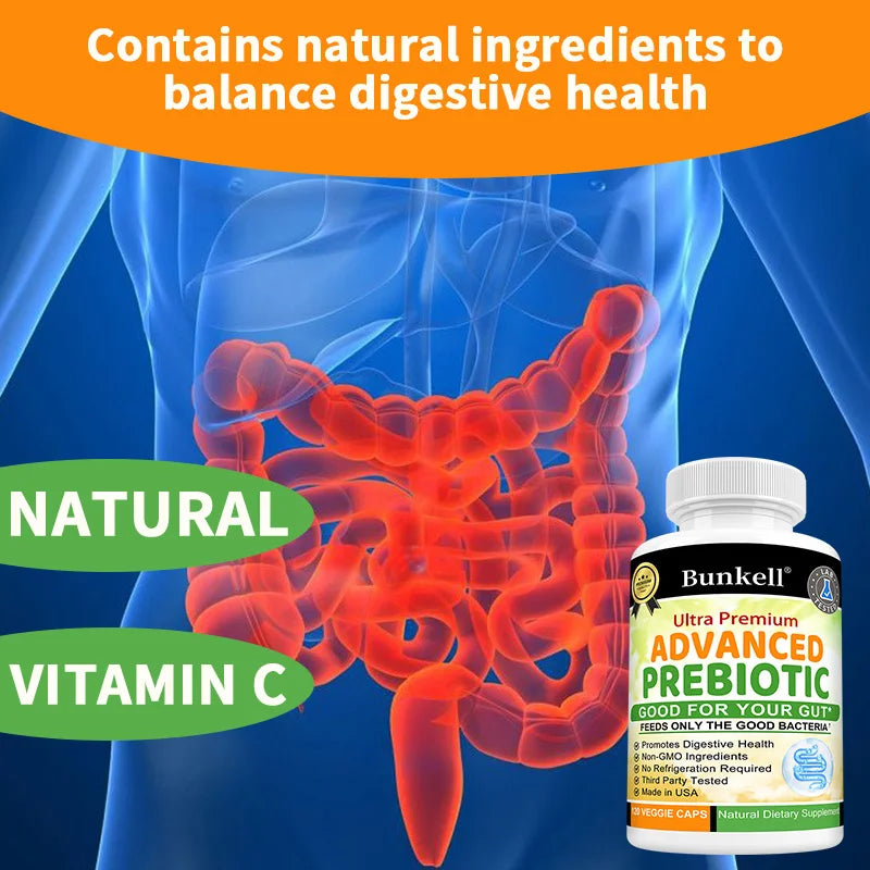 Bunkell Advanced Prebiotic Capsules – Gut & Immune Support Prebiotic Supplement Oasis Select