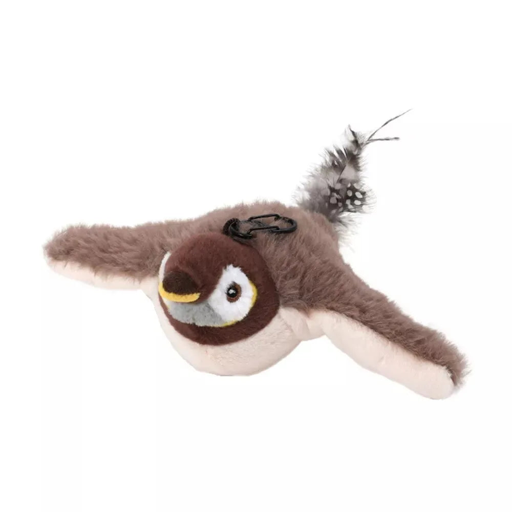 Electronic Flapping Bird Cat Toy USB Vivid Chirping Interactive Cat Hangable Touch-Activated Simulated Bird Cat Toy Oasis Select B