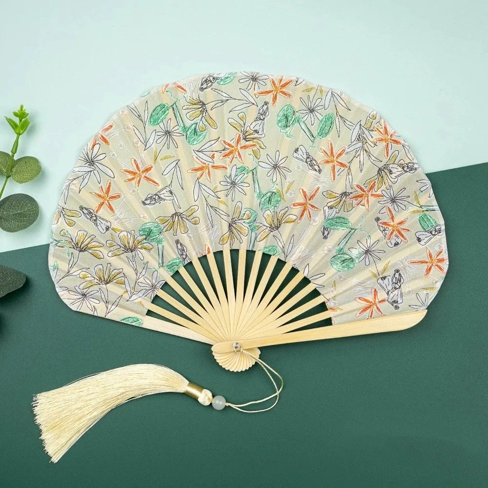 Decorative Retro Mini Shell Fan Lightweight Portable Chinese Style Fan with Tassel Handheld Fan Party Oasis Select Style 4