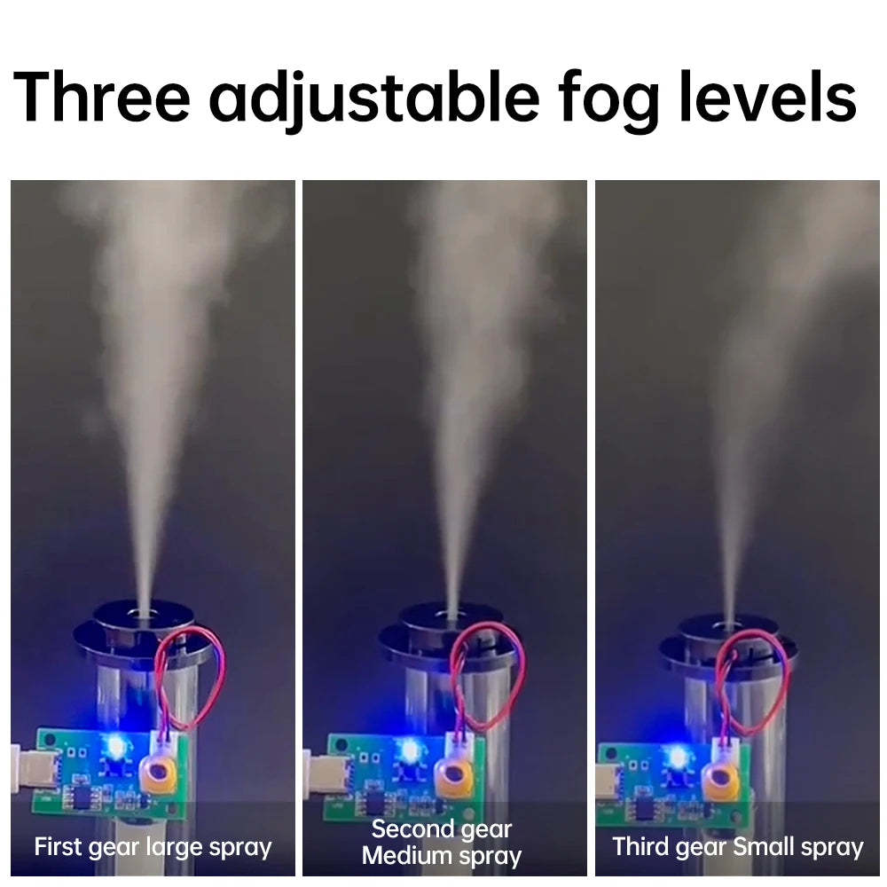 Type C 3 Levels Adjustable Fog Volume Single Spray Humidifier Module Mist Maker and Driver Circuit Board Fogger Atomization Film Oasis Select