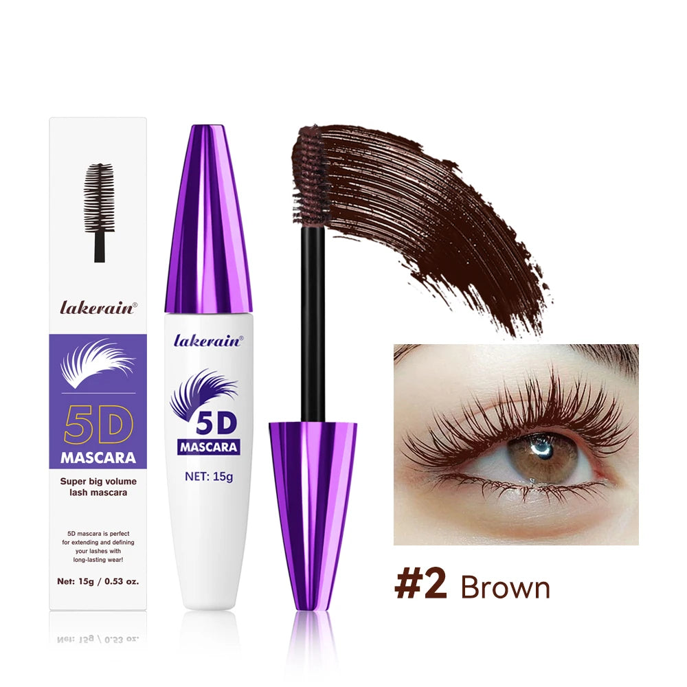 5d Mascara for All Eye Lash Mascara Waterproof Lengthening and Volume Cosmetics Makeup Woman Eyelash Black Brown Effect Extended Oasis Select 2brown