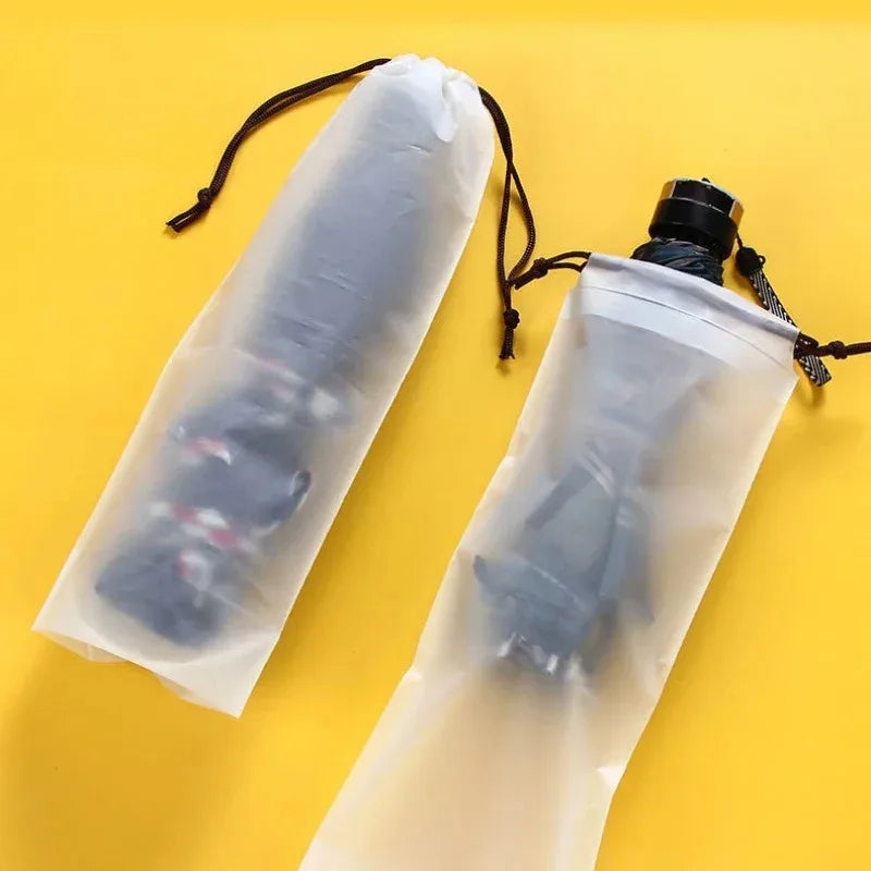 5-40pcs Umbrella Storage Bag, Semi Transparent Plastic Waterproof Umbrella Cover, Portable Drawstring Bag For Home Storage Oasis Select