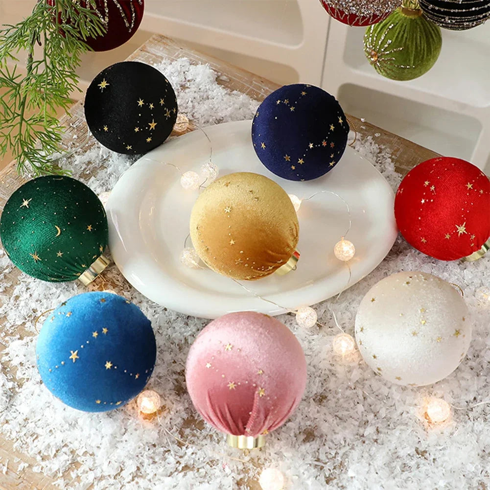 Christmas Ornaments Curly Balls Velvet Decorations 12 Pcs Set For Christmas Tree DIY Christmas Tree Decoration Decorated Ball Oasis Select