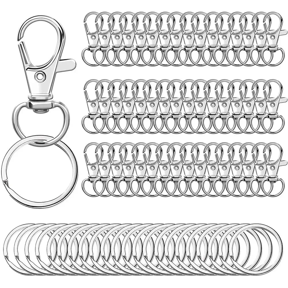 Swivel Snap Hooks with Key Rings 50PCS Lobster Claw Clasps for Jewelry Making Keychains DIY Lanyard Hardware Accessories Oasis Select
