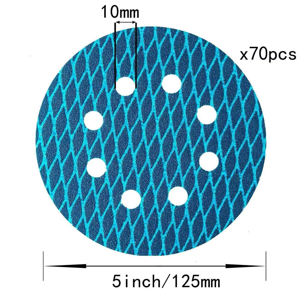 LIKE WISH 70Pcs Orbital Sander Sandpaper 5 Inch 8 Hole Sanding Disc Sand Paper 320 Grit For Anti Blocking Rhombus Sanding Discs Oasis Select