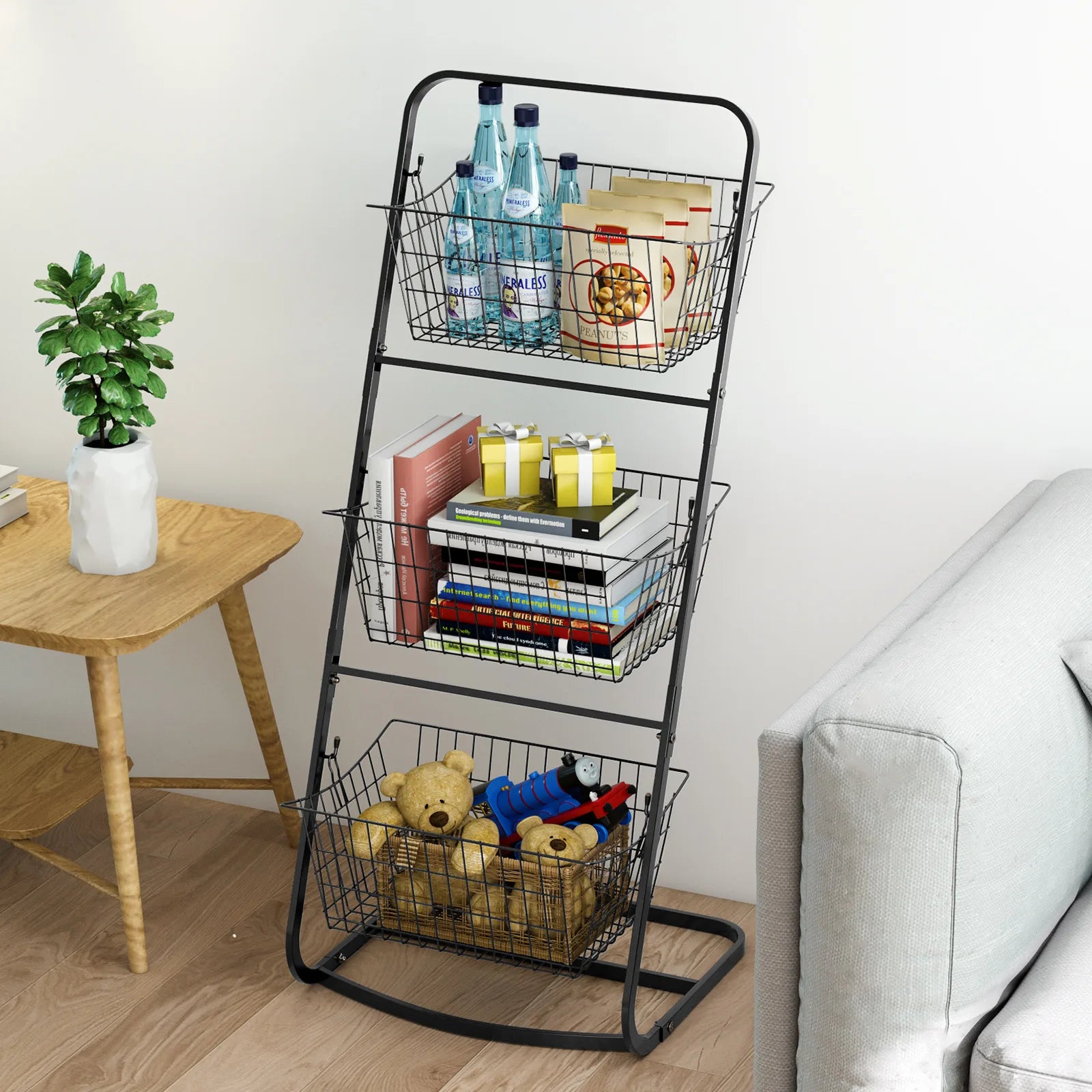 Kitchen rack Multifunctional snack vegetable basket Storage rack Floor-to-ceiling multi-layer special vegetable basket shelf Oasis Select