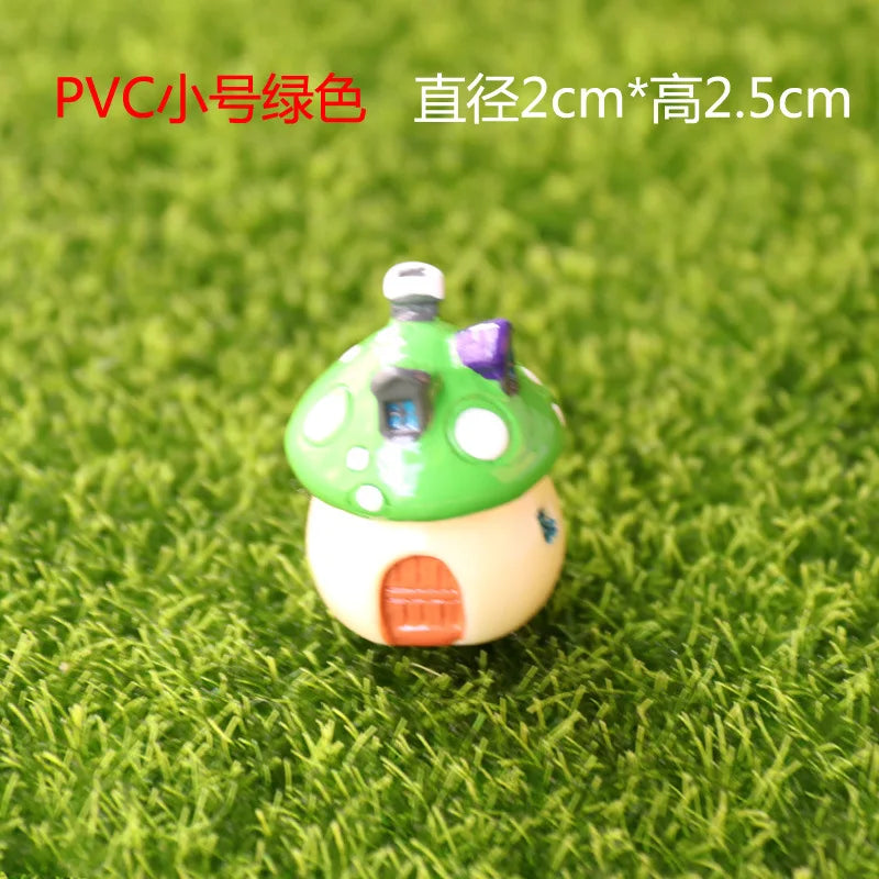 Mini Resin Moss Micro Landscape Decor Outdoor Fairy Miniature Garden Mushroom House Ornaments Handicraft Flower Pot Accessories Oasis Select S-green