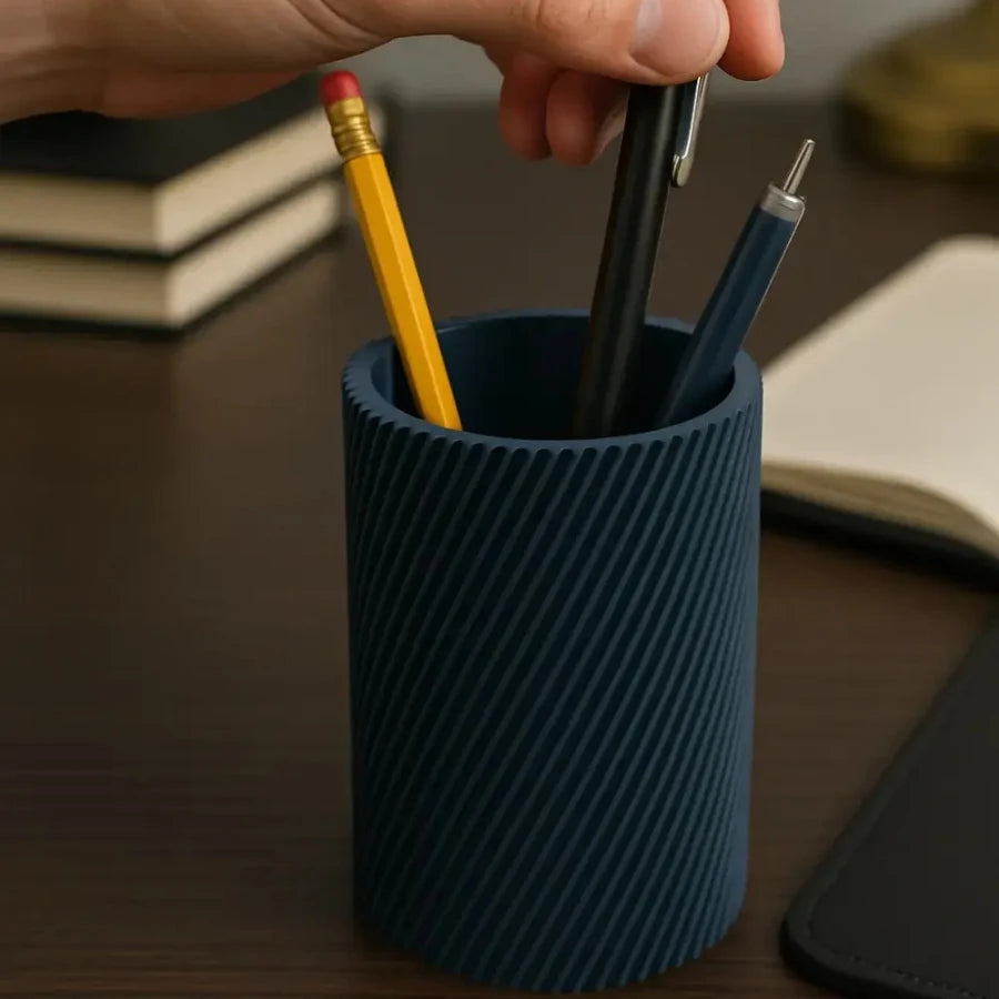 Geometric Pen Holder Minimalist Modern Desktop Storage Pen Holder 3D Printing Makeup Brush Storage Jar Desktop Decoration Oasis Select