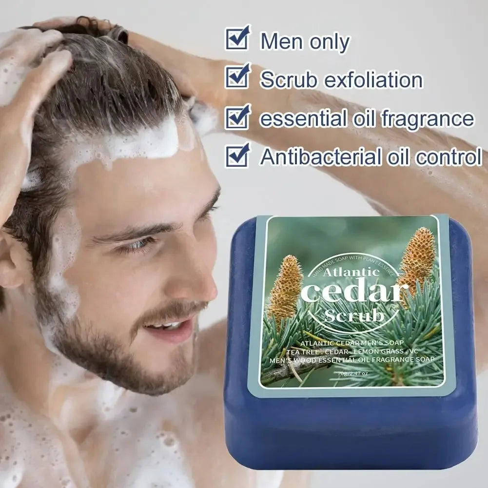 Men's Cedar Essential Oil Handmade Soap – Face & Body Bar Handmade Bar Soap Oasis Select