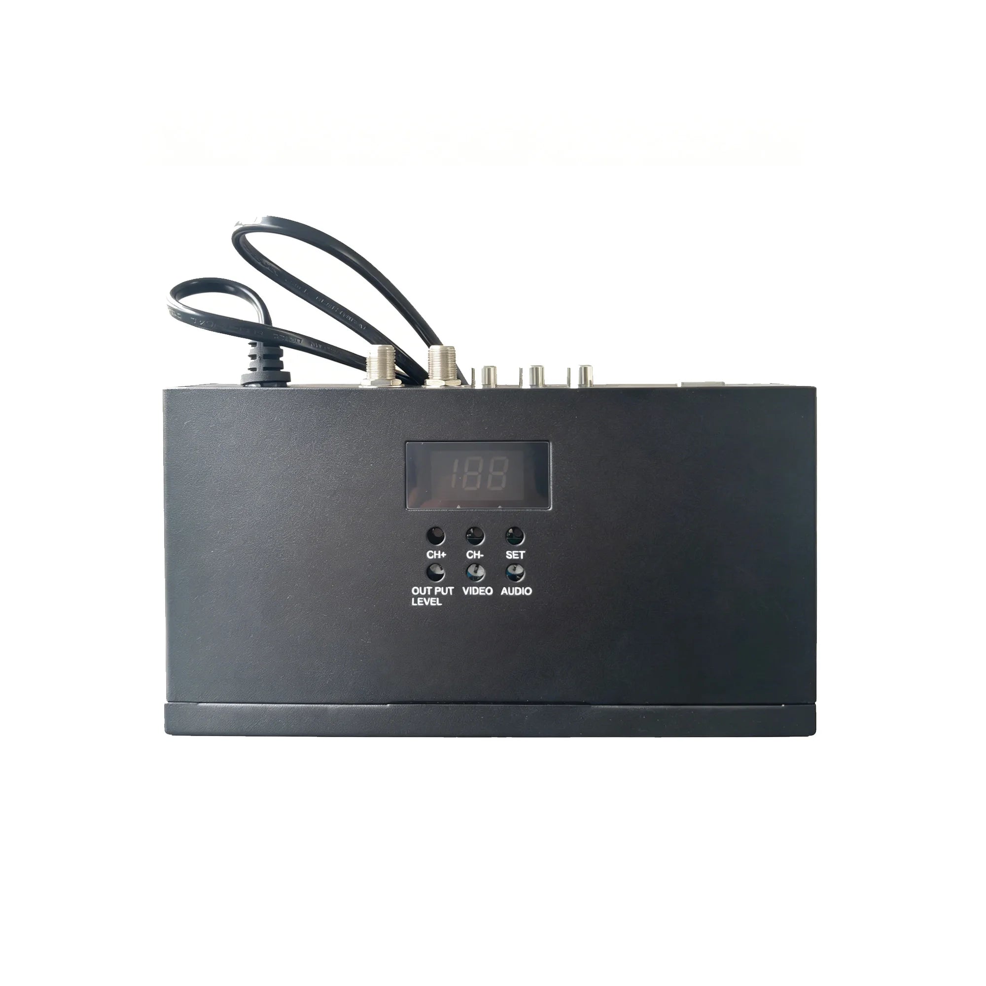 Single-channel HD/SD/AV-to-RF analog TV modulator for PAL, NTSC, and SECAM in-house programming; frequency adjustable Oasis Select