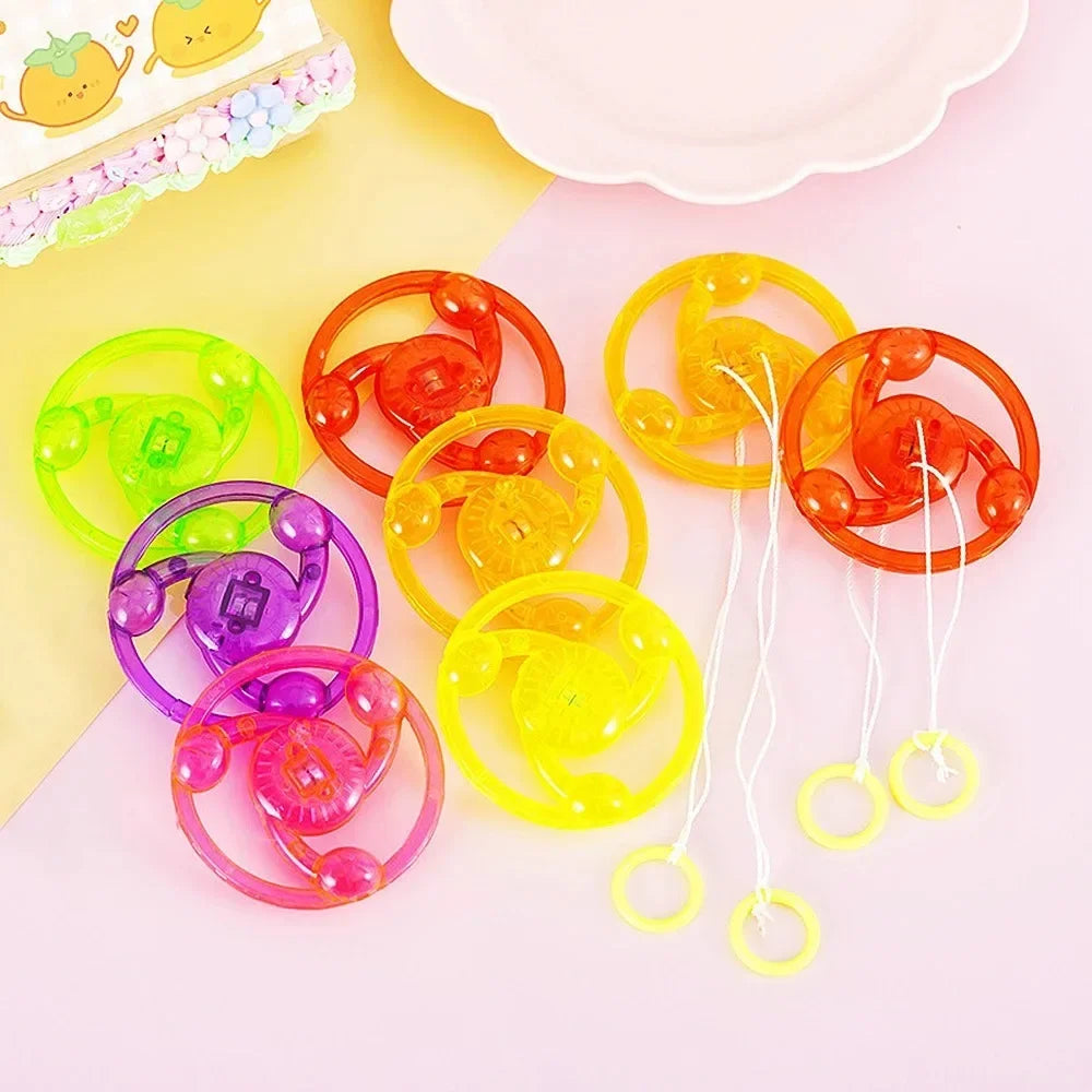 10 Pieces Fun Hand Pulled LED Light Up Glowing Flywheel Unique Party Small Gifts Friends New Year Halloween Home Decor Toy Oasis Select
