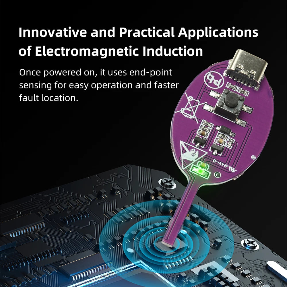 Professional Circuit Inductance Testing Tool Electromagnetic Sensing Quick Detection Type-C for Electronic Maintenance Repair Oasis Select