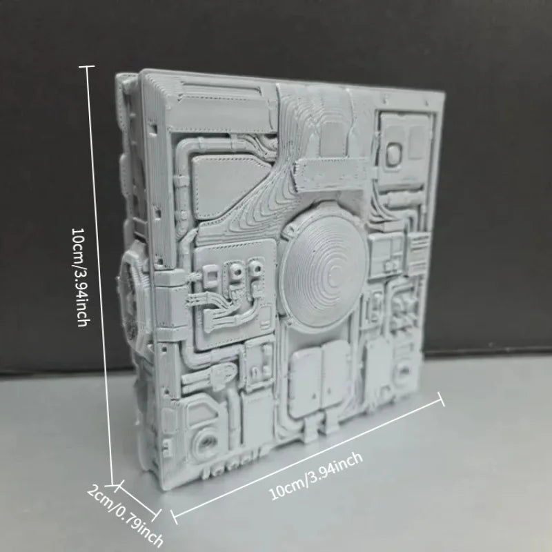 Sci-Fi Mechanical Panel Model Cyberpunk Tech Wall Tile Industrial Sci-Fi Terrain Base for Diorama & Miniature Scenery Oasis Select grey