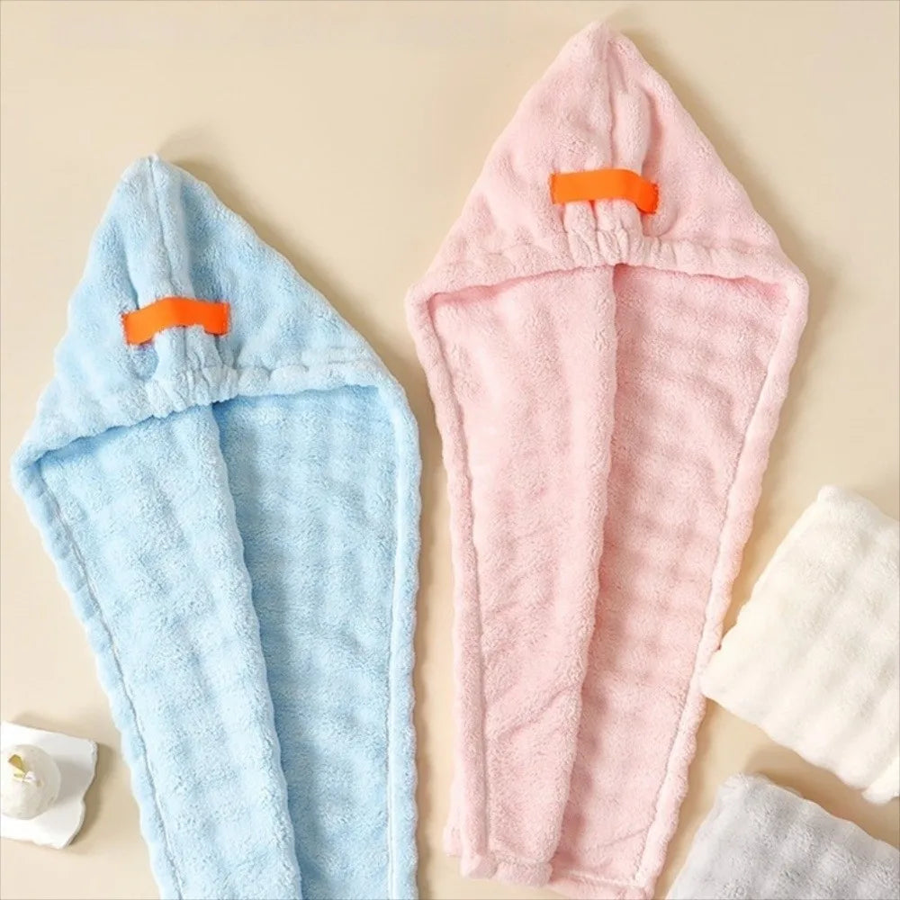 Microfiber Hair Drying Towel Wrap – Absorbent Turban Cap