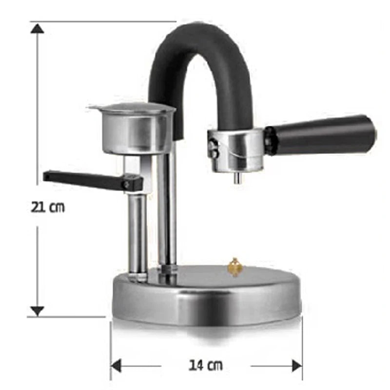 Stainless Steel Stovetop Espresso Maker – Wood Handle, 30–300ml