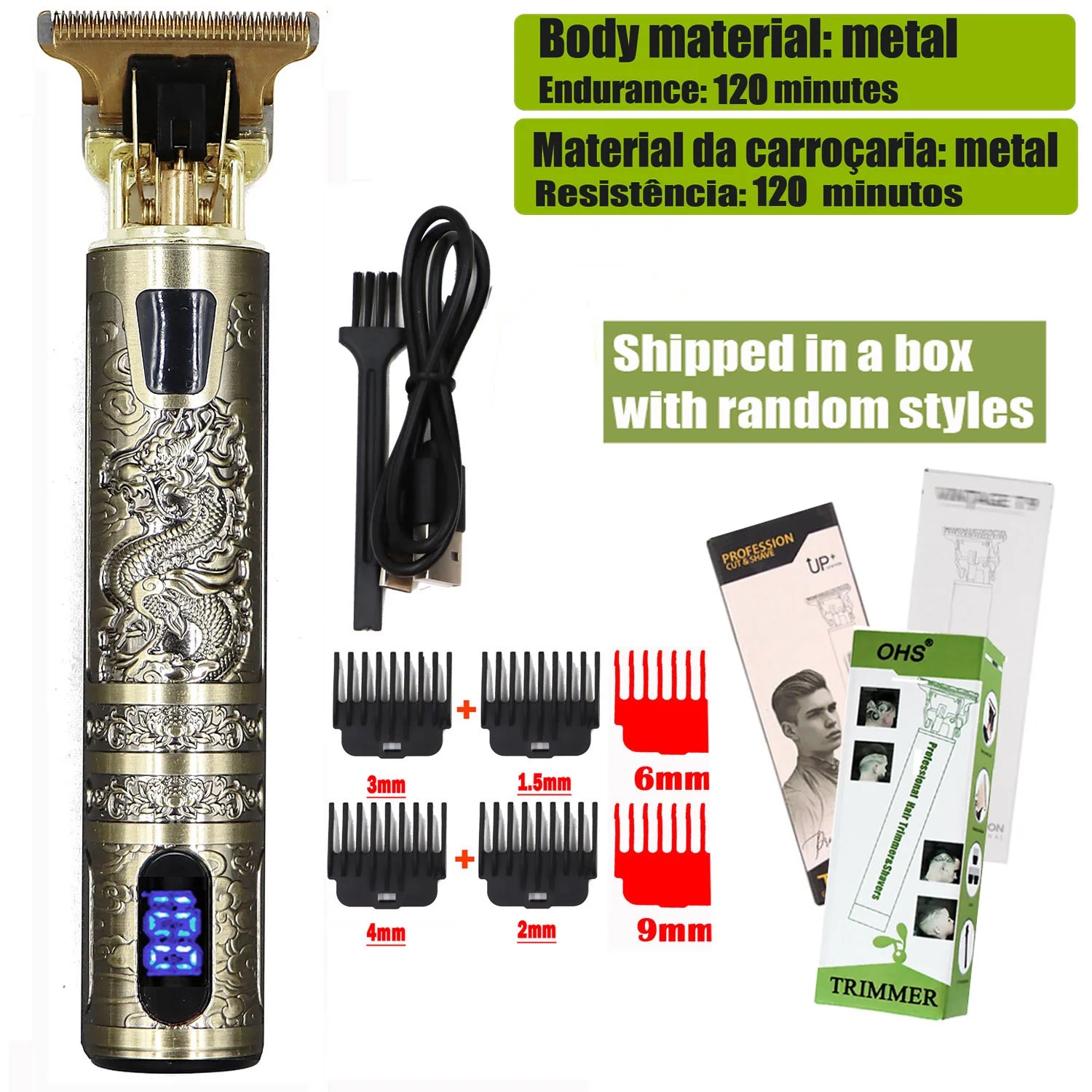 T9 Hair Clipper Repair Beard Shaving Body Hair Trimmer Clippers Electric Machine Men Haircut Machine 0mm Barber Shaver Oasis Select OHS SL1 DRAGON