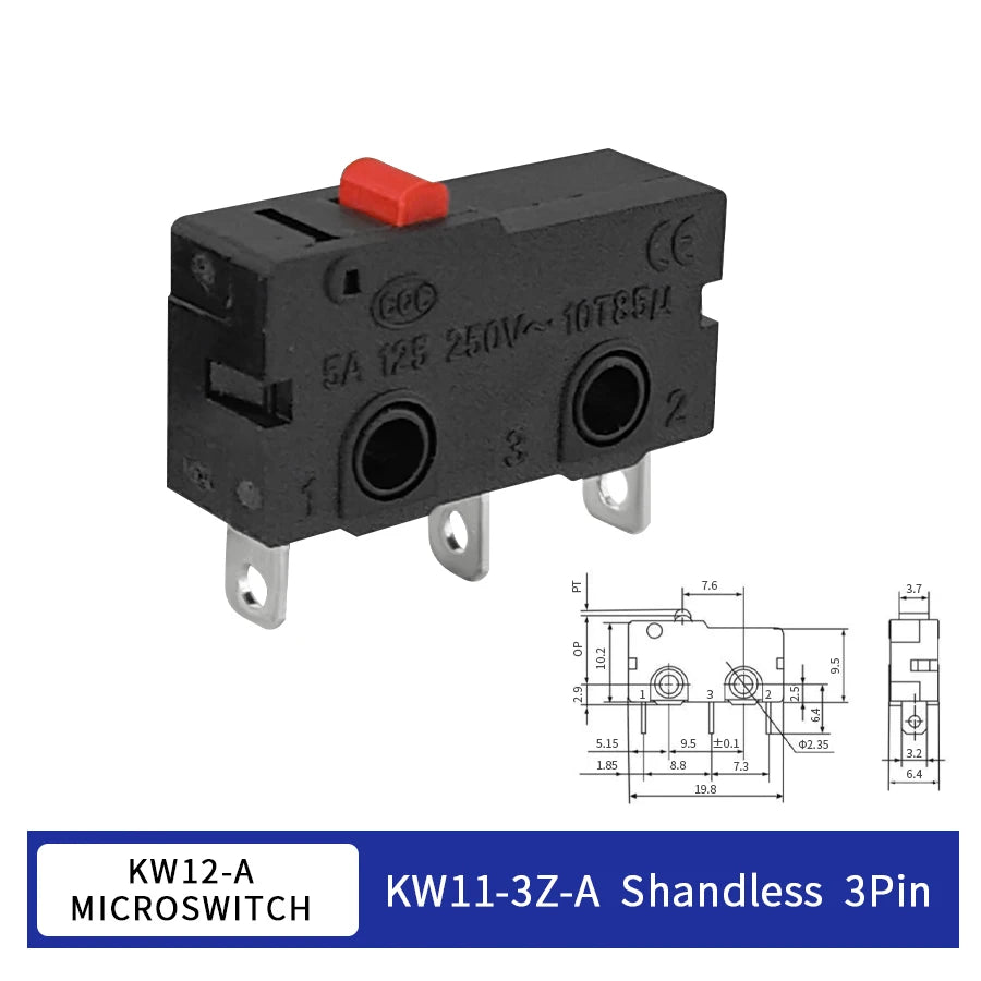 KW11-3Z Micro Limit Switch 3-Pin NO/NC 5A 125/250VAC | 10/20 Pack Micro Limit Switch Oasis Select KW11-3Z-A 20PCS