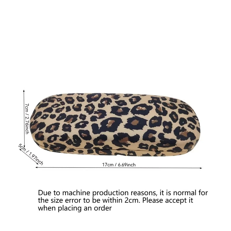 1pc Luxury Leopard Print Metal Glasses Case - Durable Stainless Steel, Stylish Design for Glasses & Accessories Oasis Select