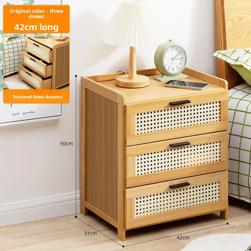 Bedroom bedside table drawer storage cabinet household living room snack locker storage box simple bedside locker Oasis Select Three primary colors