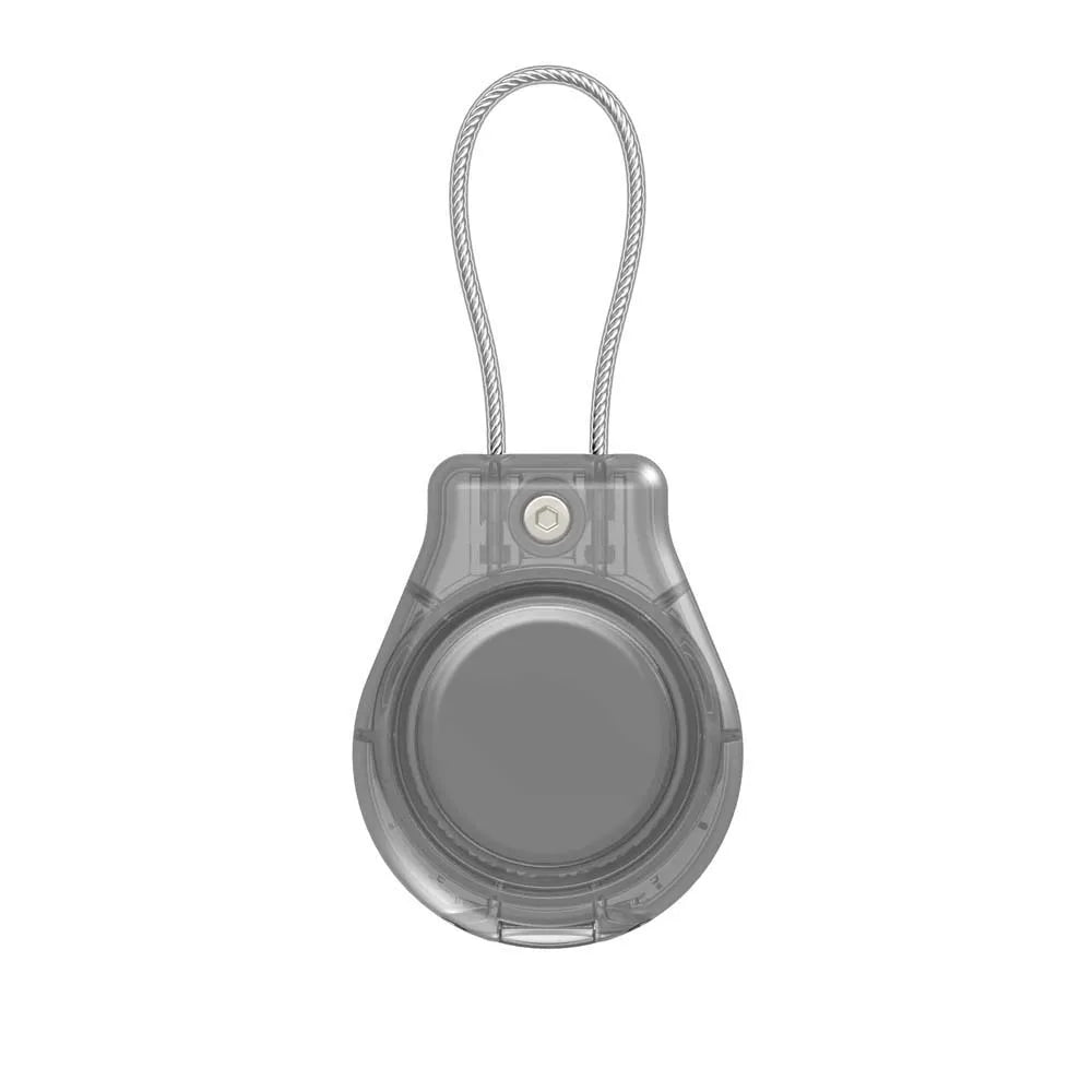 Waterproof AirTag Case with Steel Cable & Keychain Holder AirTag Protective Case Oasis Select Transparent Grey