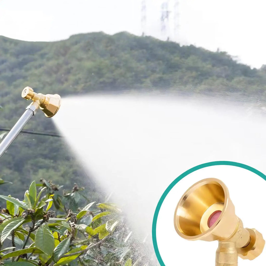 Water Hose Nozzle Brass Adjustable Heavy Duty Garden Spray Nozzle Hose Attachment for Plant Watering Seedling Cultivation Flower Oasis Select