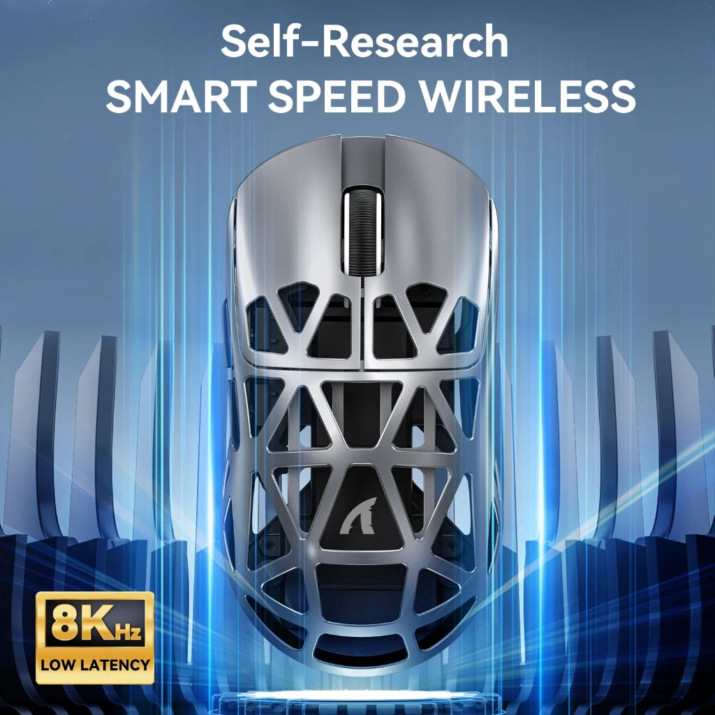 Attack Shark R2/8K Magnesium Gaming Mouse-8000Hz Polling, 48g Ultra Light, Tri-Mode Wireless, PAW3950Max Sensor with R2 Mini Oasis Select
