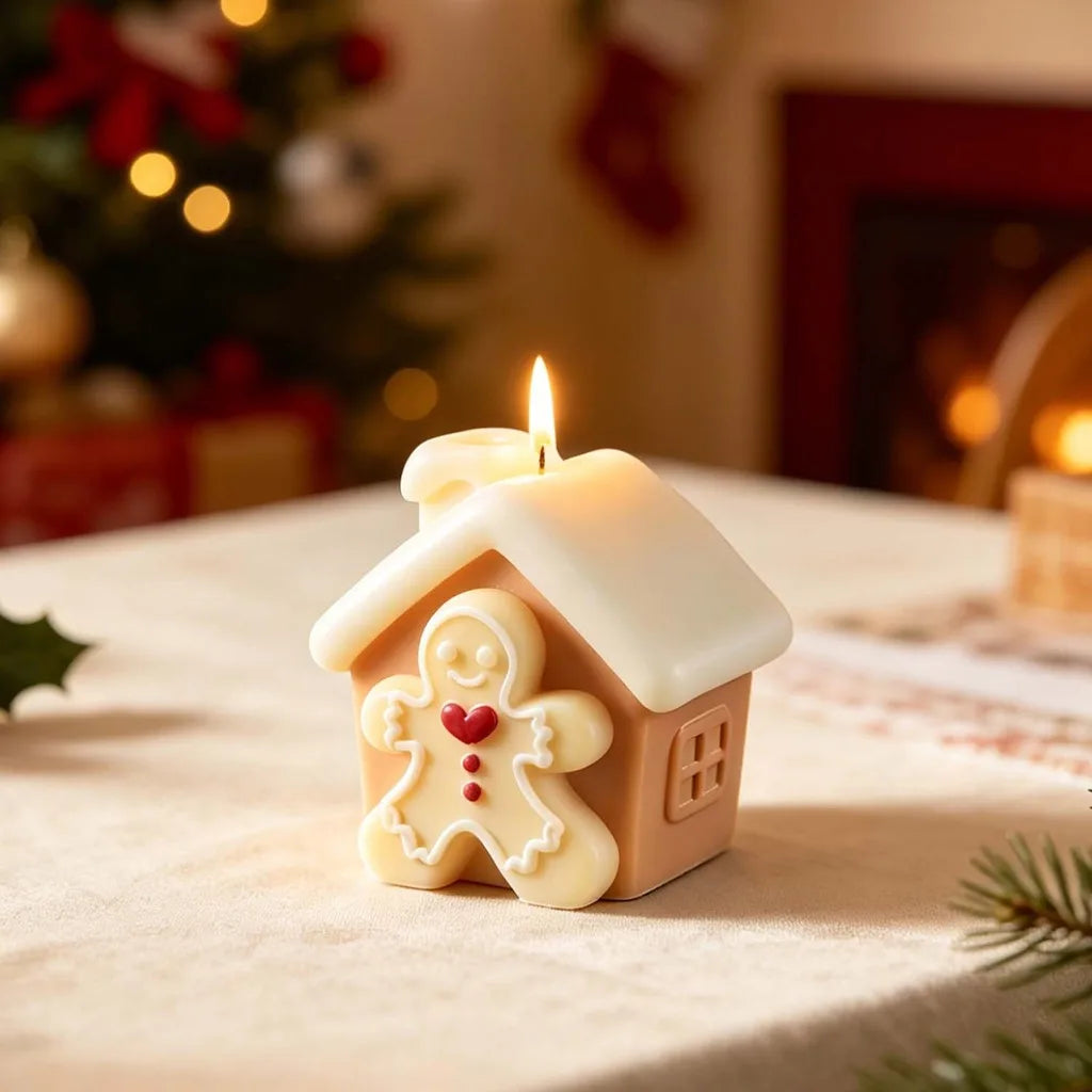 3d Gingerbread House Mold Gingerbread Shaped Silicone Candle Mold Christmas Decoration Mold Flexible For Holiday Decoration Home Oasis Select