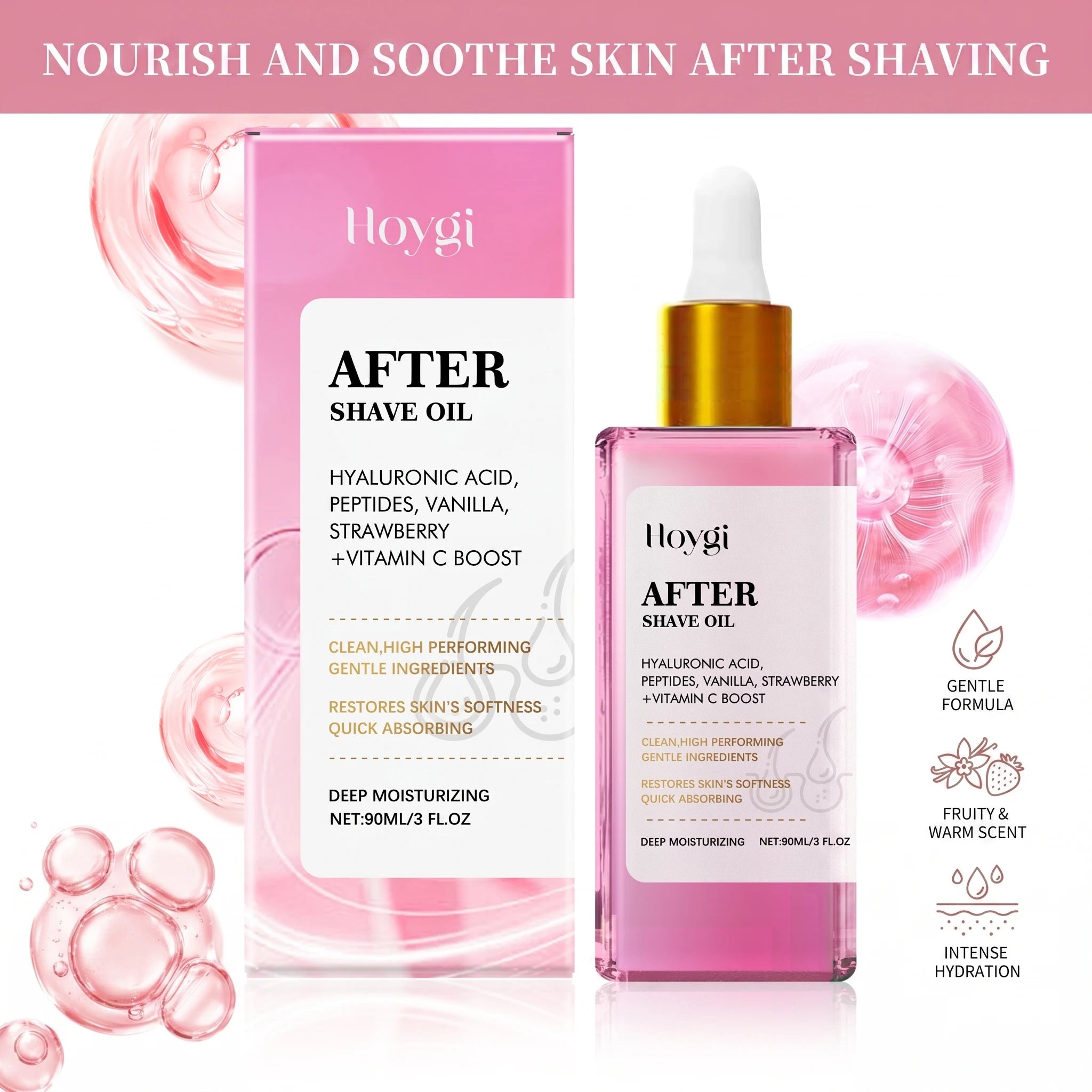 Vanilla & Strawberry After Shave Oil Soothe Irritation, Reduce Redness Hydrating and Nourishing Skin Post-Shave Care Oil Oasis Select Default Title
