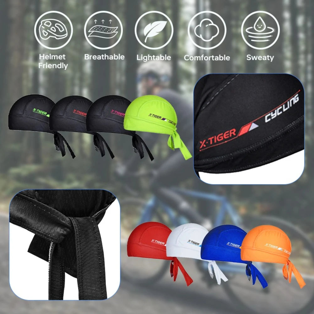 X-TIGER Men's Cycling Bandana Cap Elastic Breathable Summer Quick Dry MTB Bike Headscarf Outdoor Sports Running Riding Headwear Oasis Select