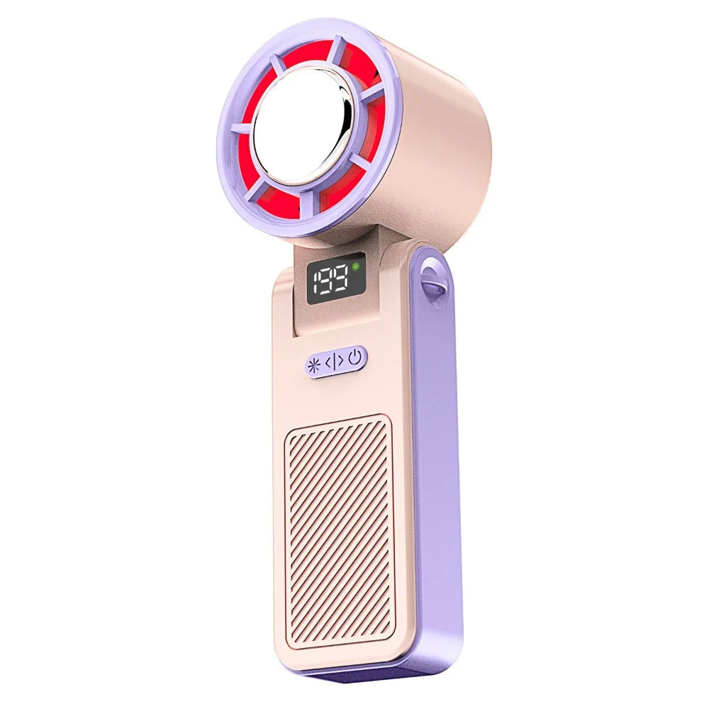 Ice Compress Cool Refrigeration Electric Fan Foldable 199 Gears Personal Cooling Fan Powerful Airflow 199Gears Adjustable Oasis Select Pink Purple