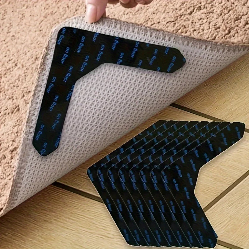12Pcs Newest Carpet Non-slip Stickers Washable Anti Curling Carpet Patch General Reusable Floor Rug Mat General Fixed Sticker Oasis Select