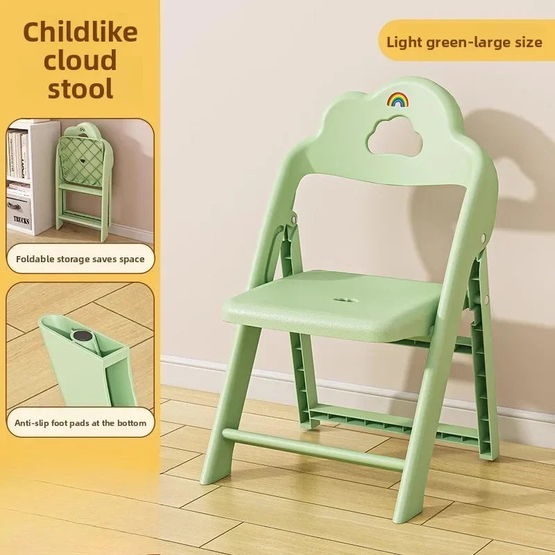 Portable folding back chair Plastic small stool Thickened chair Baby low stool Children's small bench Oasis Select Chocolate
