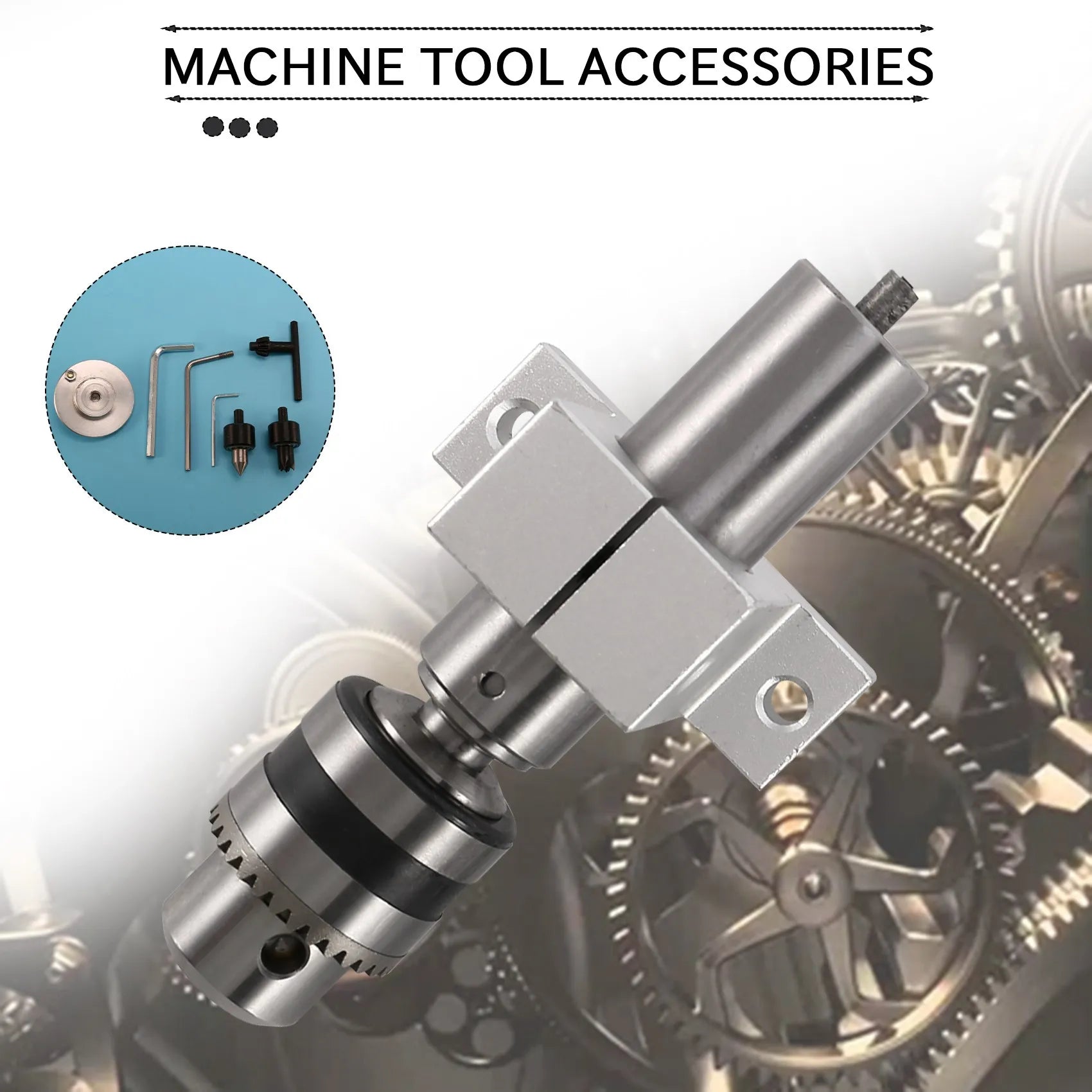 LIKE WISH Multifunction Drilling Tailstock Live Center With Claw For Mini Lathe Machine Revolving Centre DIY Accessories Woodwor Oasis Select