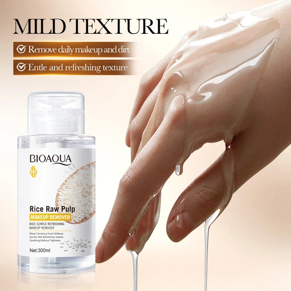Rice Puree Mild Refreshing Makeup Remover 300ml Deep Cleansing Water Hydrating Blackhead Removal Gentle Facial Skincare Oasis Select