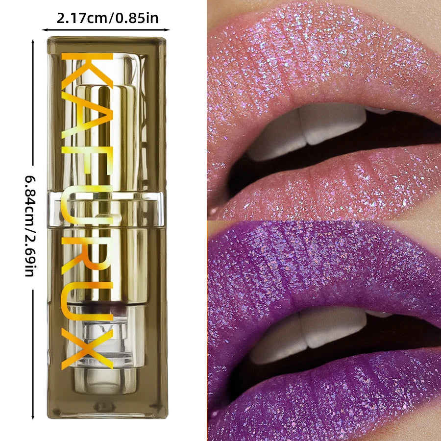 KAFURUX Purple Glitter Two-Tone Lipstick | Long-Lasting Tint
