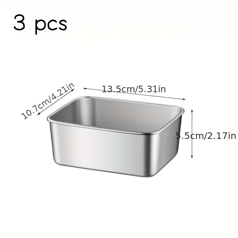 3Pcs Air Fryer Baking Mold Set, Non-Stick Aluminum Tray for Cake Cookie Bread, Rectangular Baking Pan, Kitchen Baking Essentials Oasis Select 3pcs