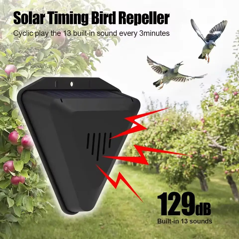 Solar Animal Repeller – Sound & Light Alarm, Weatherproof