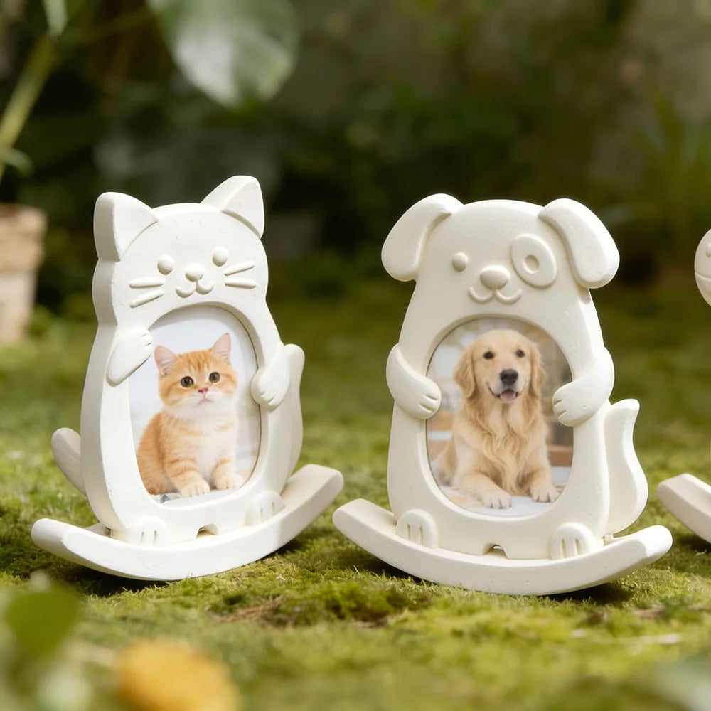 Cartoon Animal Photo Frame Silicone Mold DIY Cat Dog Dinosaur Picture Frame Resin Mould For Home Decoration Desktop Ornament Oasis Select